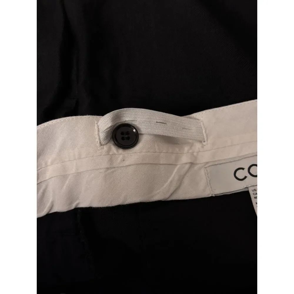 COS Pants 8 Womens Black Linen Wide Straight High Rise Trouser